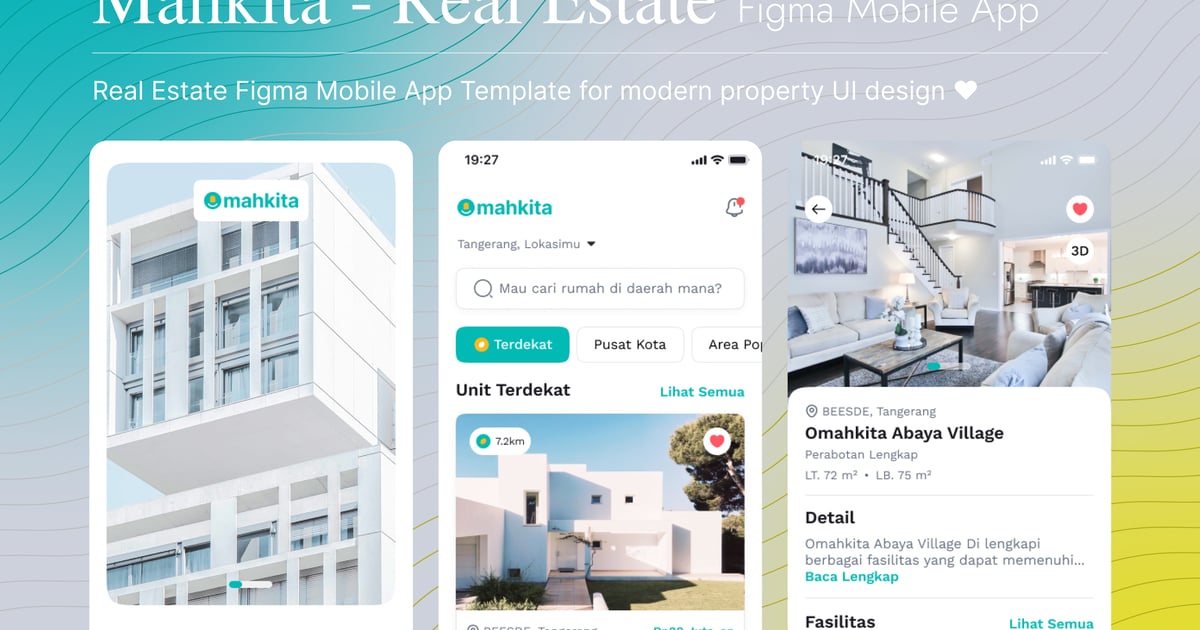 Mahkita – 房地产 Figma 移动应用模板