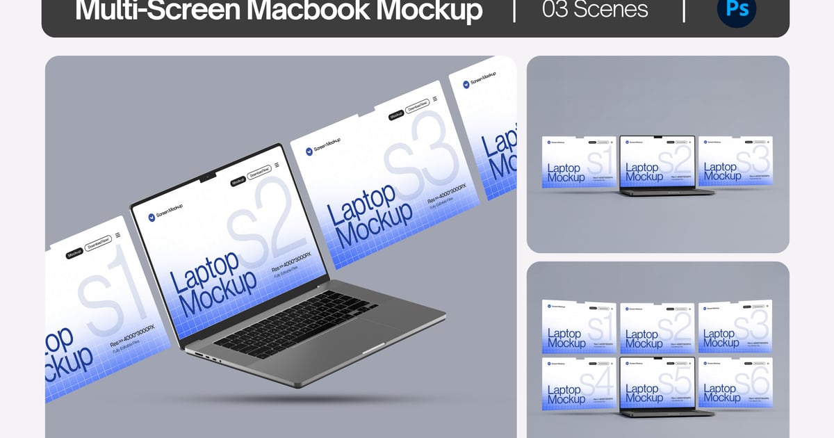 多屏 MacBook 模型集
