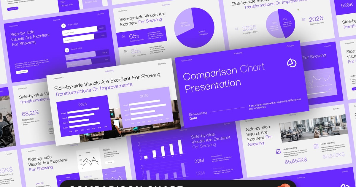 对比图表 PowerPoint