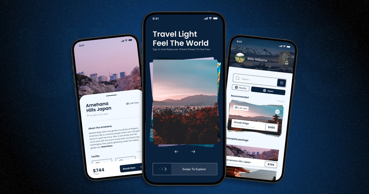 旅行灯笼 – 移动应用 UI 套件