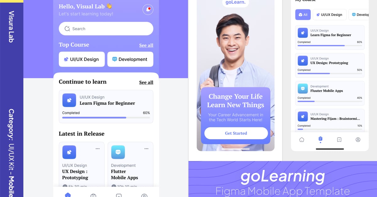 goLearn – 学习 Figma 移动应用模板