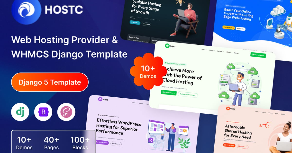 Hostc – 网站托管提供商 WHMCS Django 模板