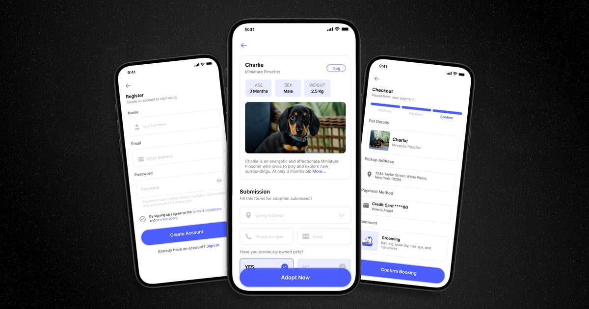 宠物护理 – 移动应用 UI 套件