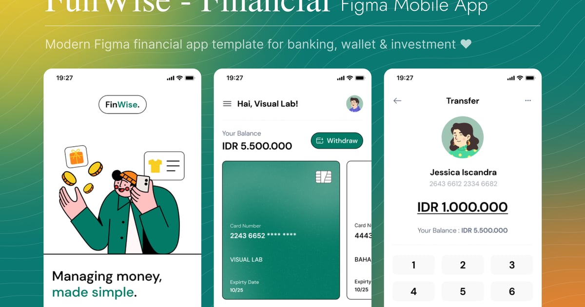 FinWise – 金融 Figma 移动应用模板