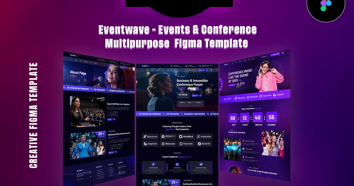 Eventwave – 活动与会议 Figma 模板