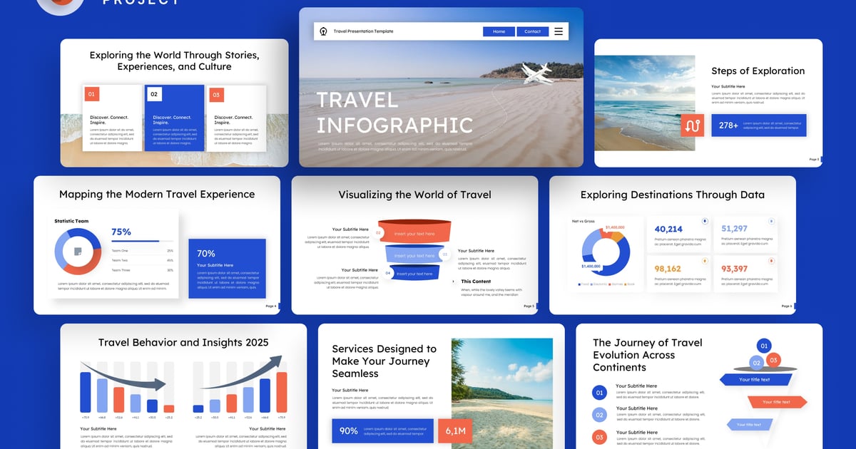 旅游信息图 – PowerPoint 模板