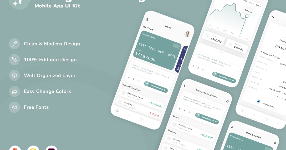 AI 数字银行移动应用 UI 套件