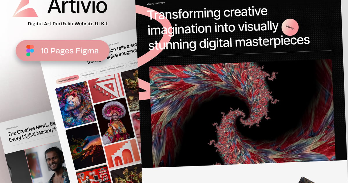 Artivio – 数字艺术作品集网站 UI 套件