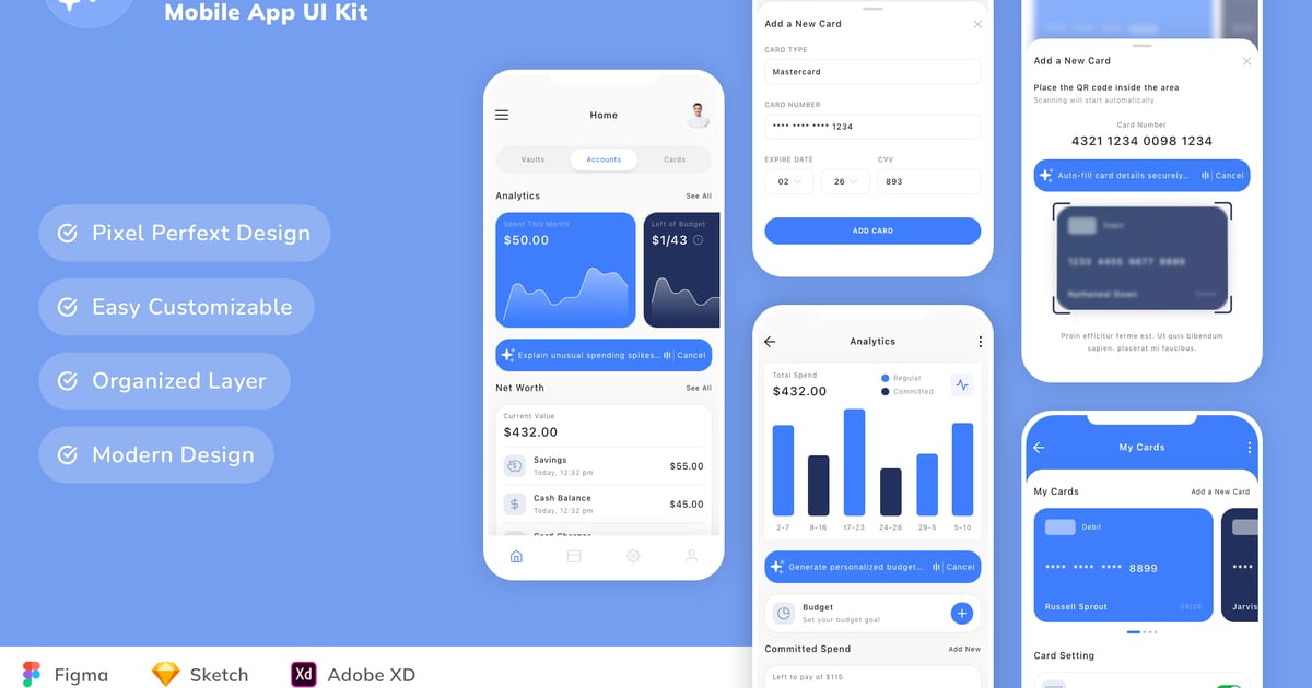 AI 金融科技平台移动应用 UI 套件