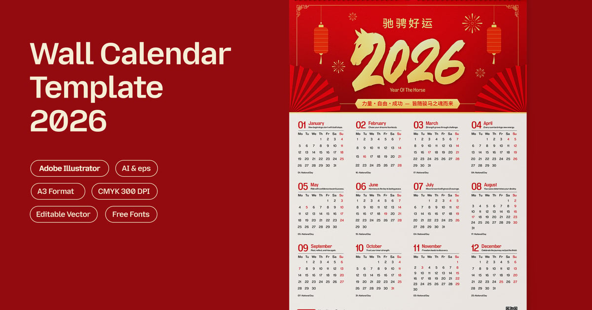 2026年马年日历设计
