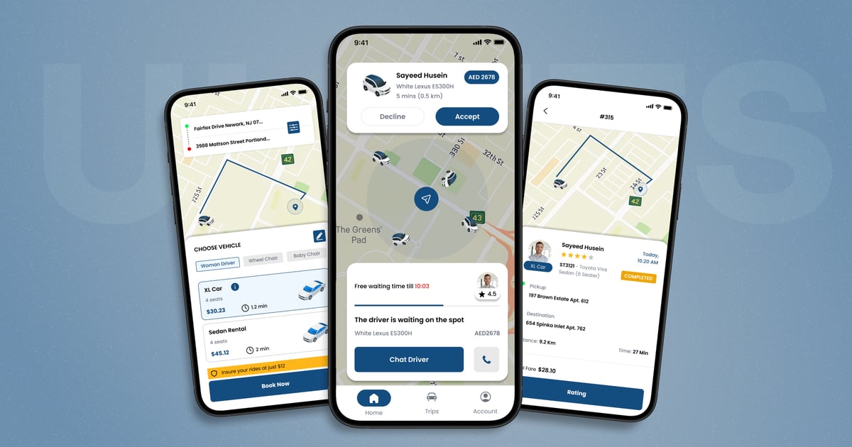 在线交通运输 – 移动应用 UI 套件