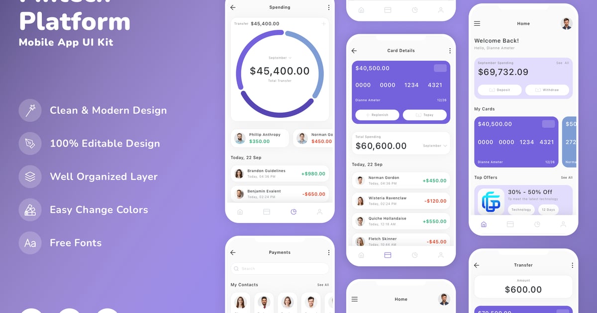 金融科技平台移动应用 UI 套件