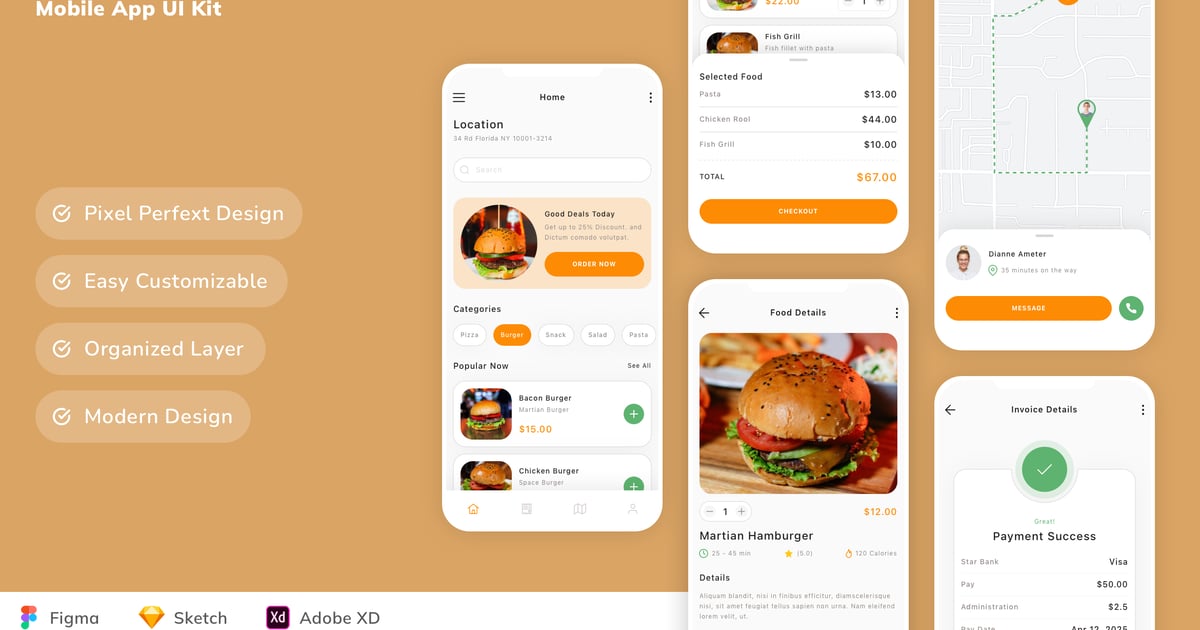 食品配送移动应用 UI 套件