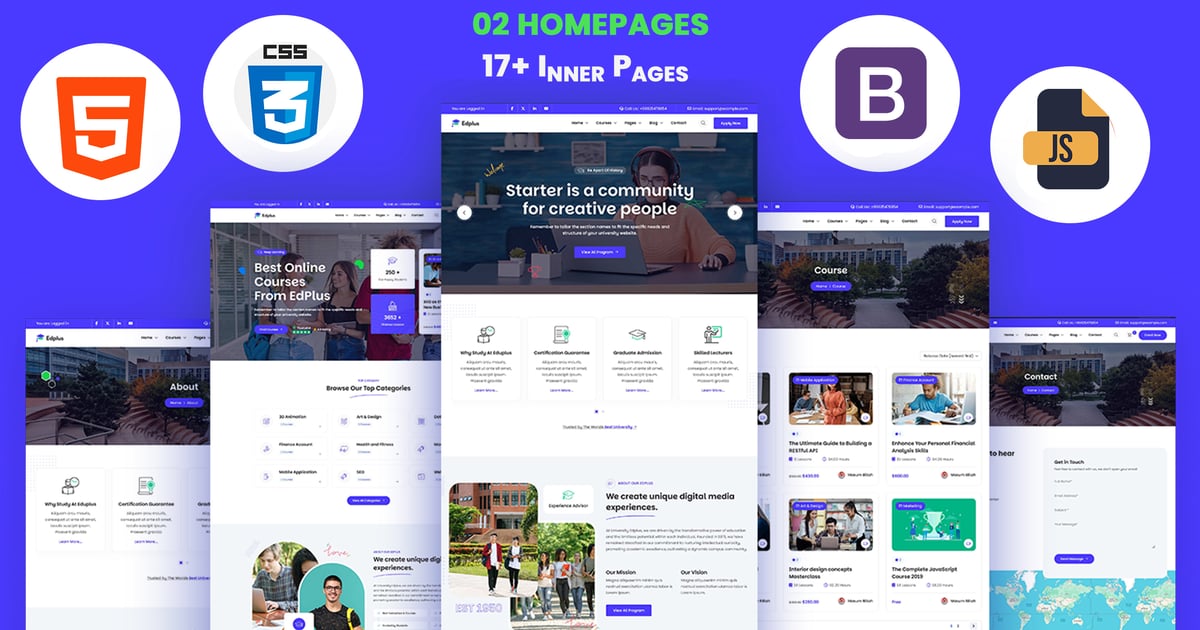 Edplus – 教育及在线课程 HTML 模板