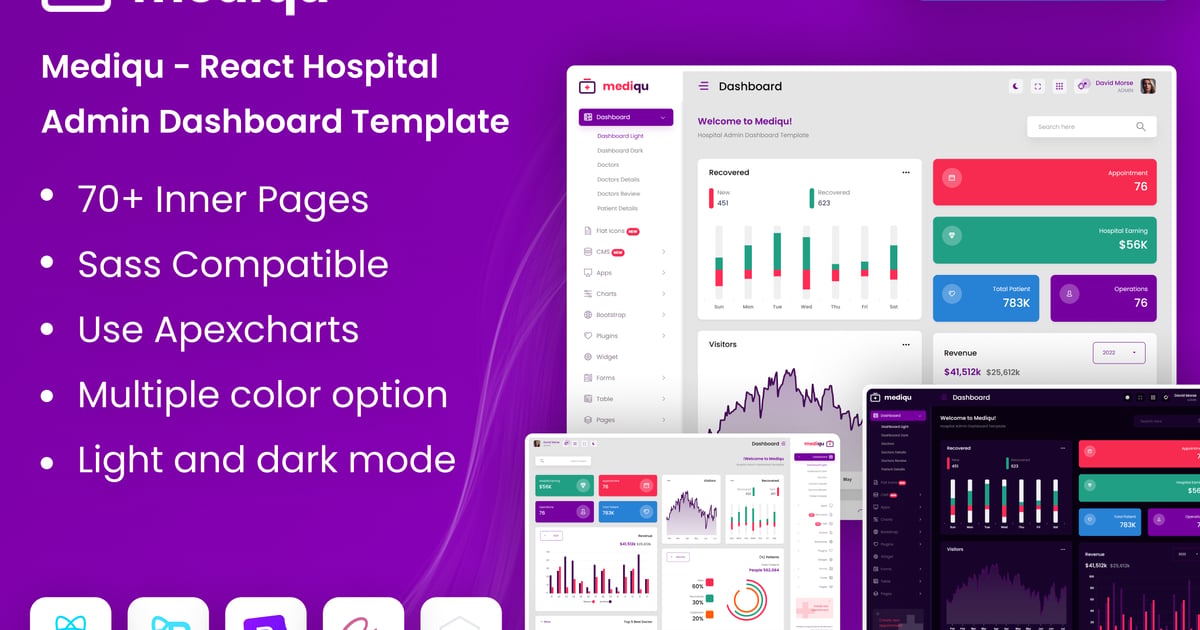 Mediqu – 医院 React 管理后台模板