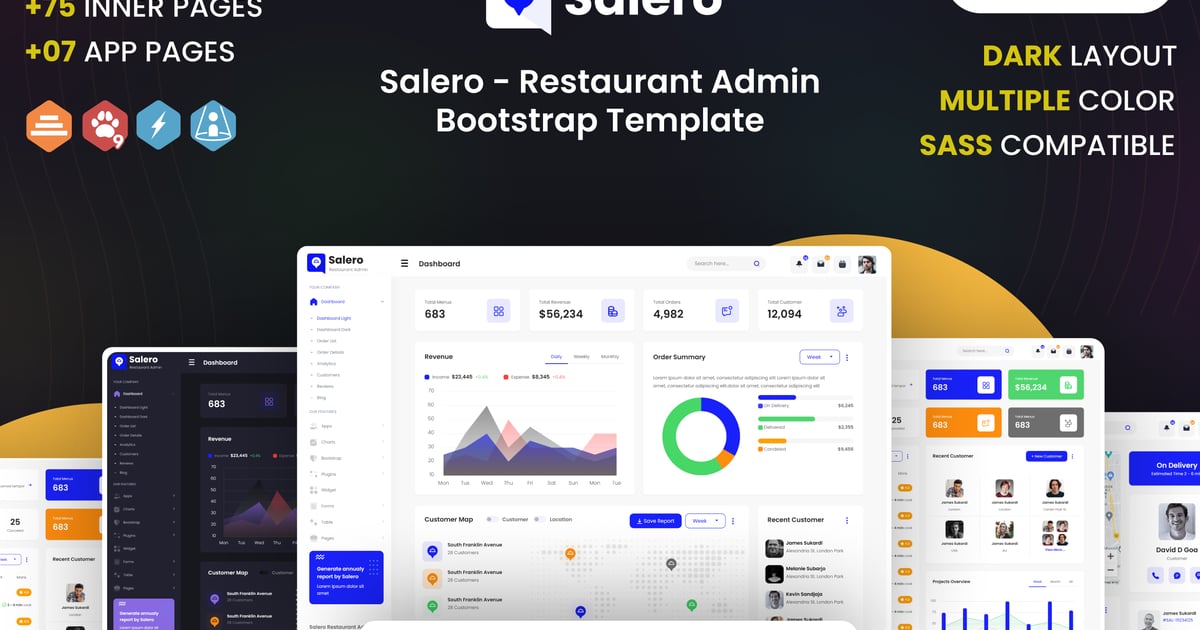 Salero – 餐厅后台管理 Bootstrap 模板
