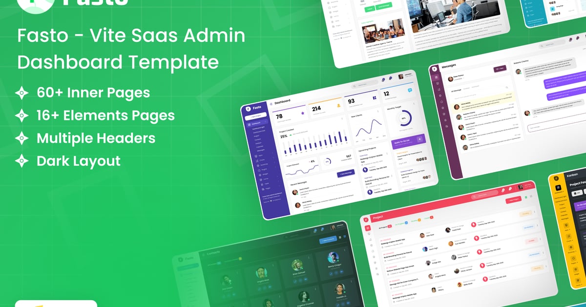 Fasto – React (Vite) SaaS 管理后台模板