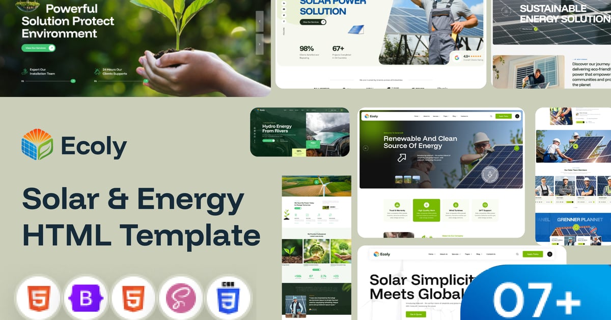 Ecoly – 生态与太阳能可再生能源 HTML