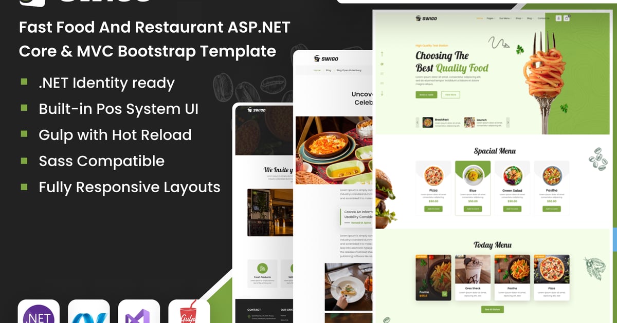 Swigo – 快餐和餐厅 ASP.NET 模板