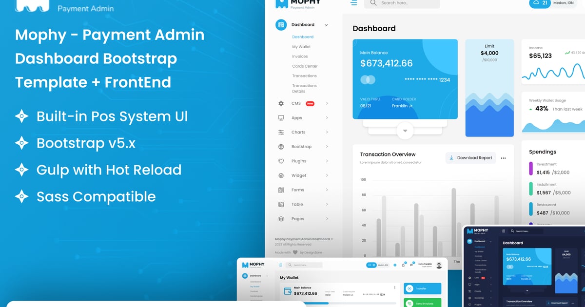 支付管理后台 Bootstrap 模板