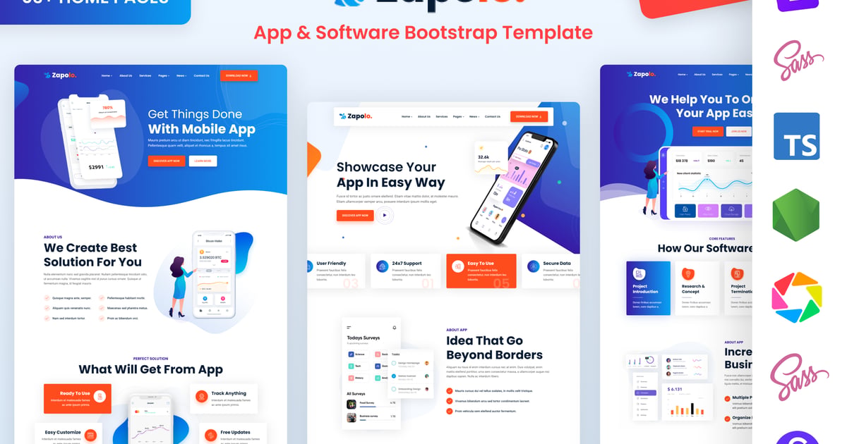 Zapolo – 代理应用和软件 Bootstrap 模板