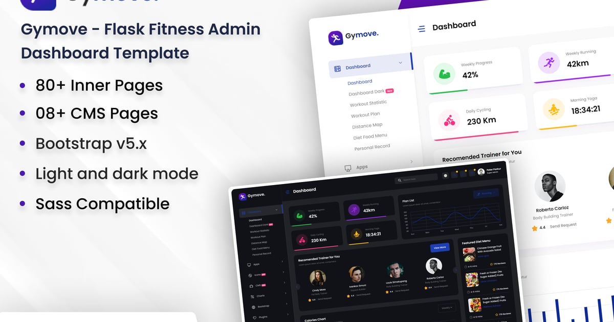 Gymove – Flask 健身管理后台模板