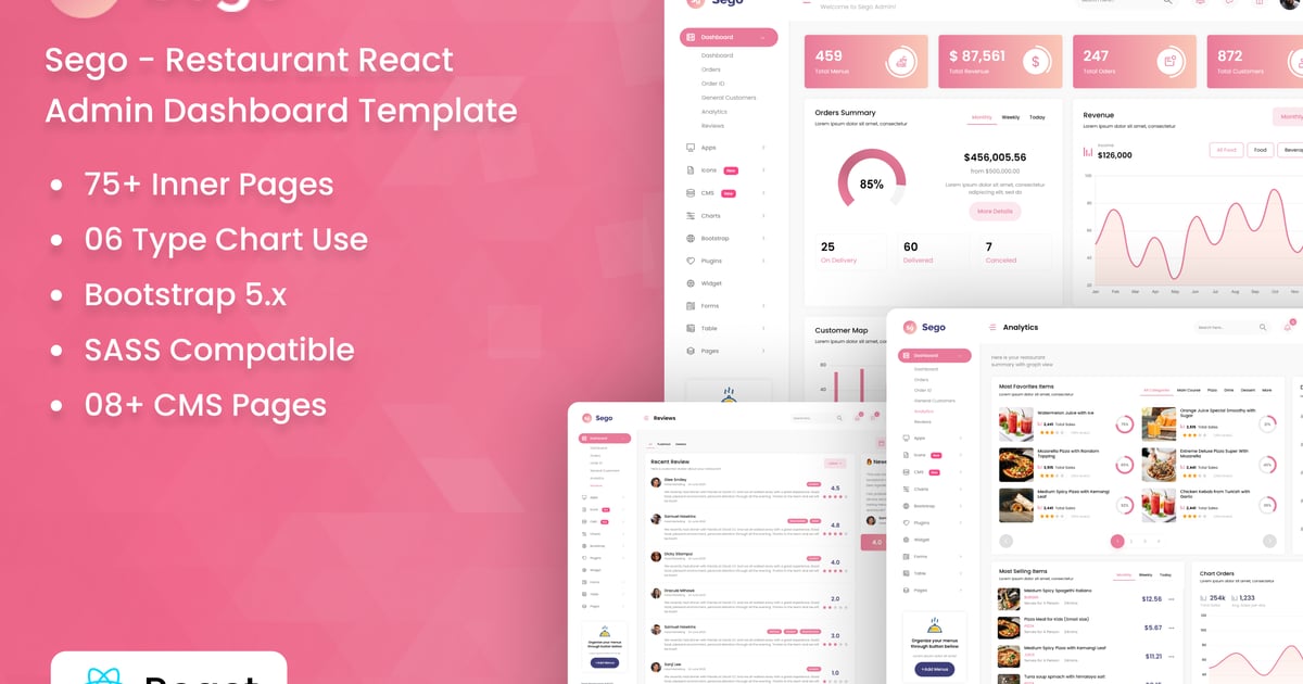 Sego – 餐厅 React 管理后台模板
