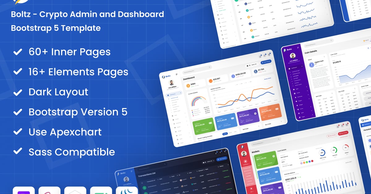 加密货币管理后台 Bootstrap 模板