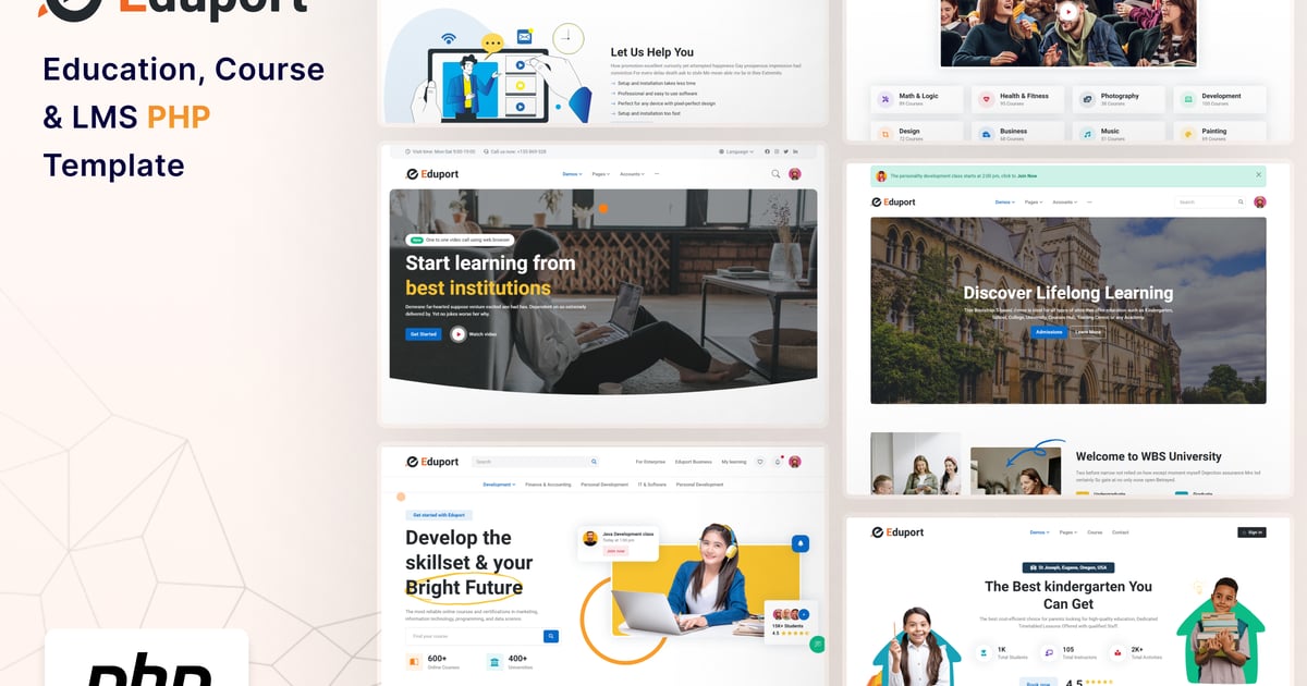 Eduport – PHP LMS、教育和课程模板