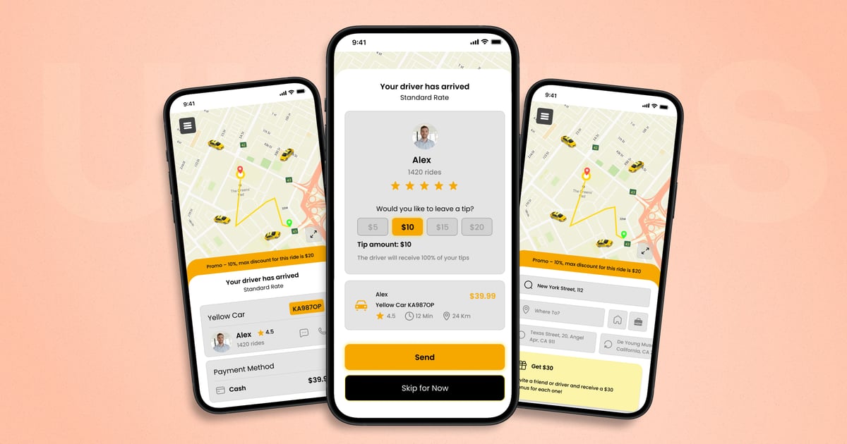 Taxi Online – 移动应用 UI 套件