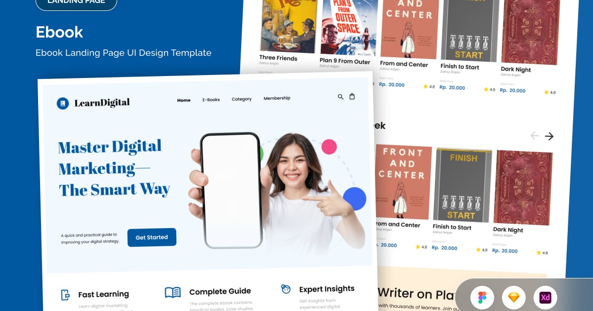 LearnDigital – 数字营销电子书着陆页