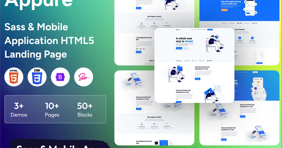 Appure – Sass 和移动应用程序 HTML5 模板