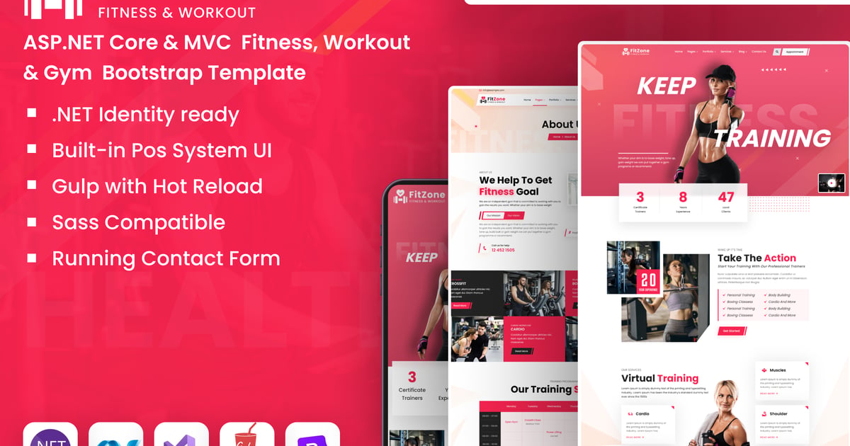 FitZone – ASP.NET Core & MVC 健身模板