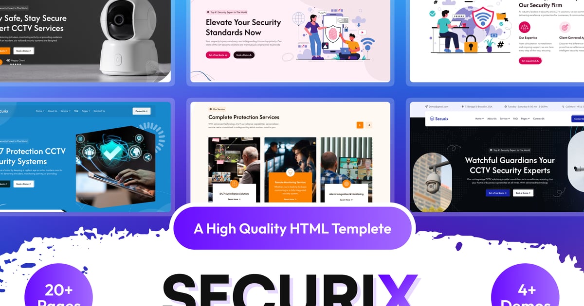 Securix – 安防及闭路电视摄像机 HTML 模板