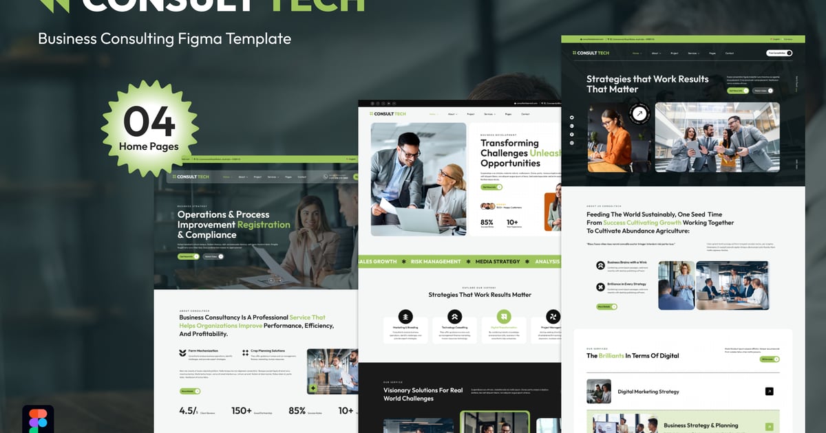 ConsultTech – 商业咨询 Figma 模板