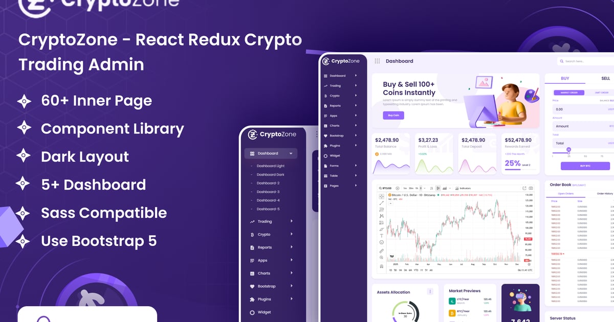 CryptoZone | React 加密货币交易管理后台