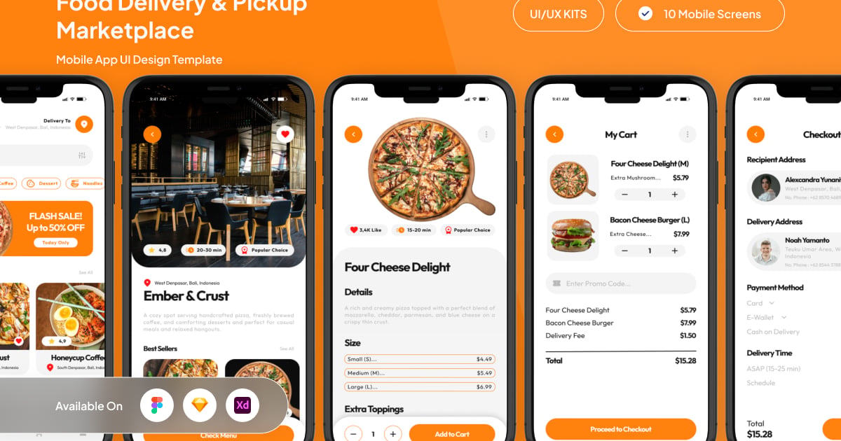 Delifood – 食品配送和自取市场应用
