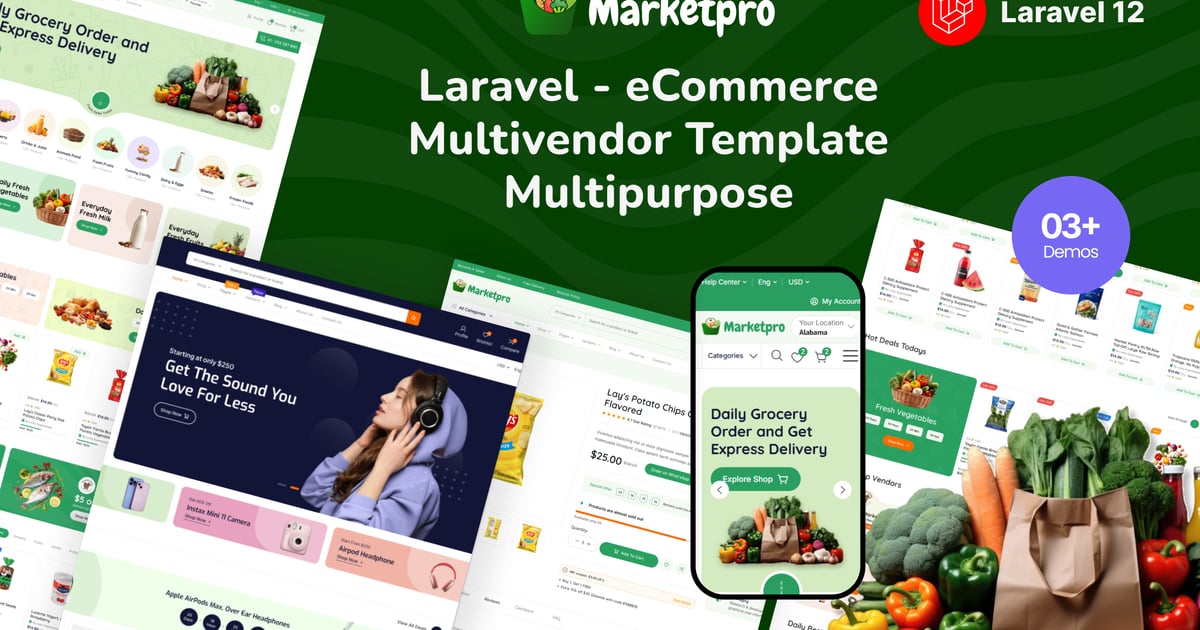 MarketPro – Laravel – 电子商务多供应商平台