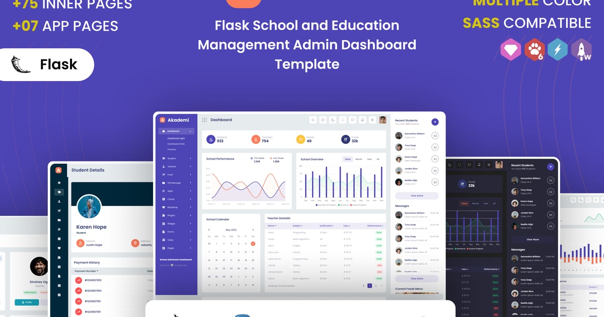 Flask 学校管理后台管理面板模板