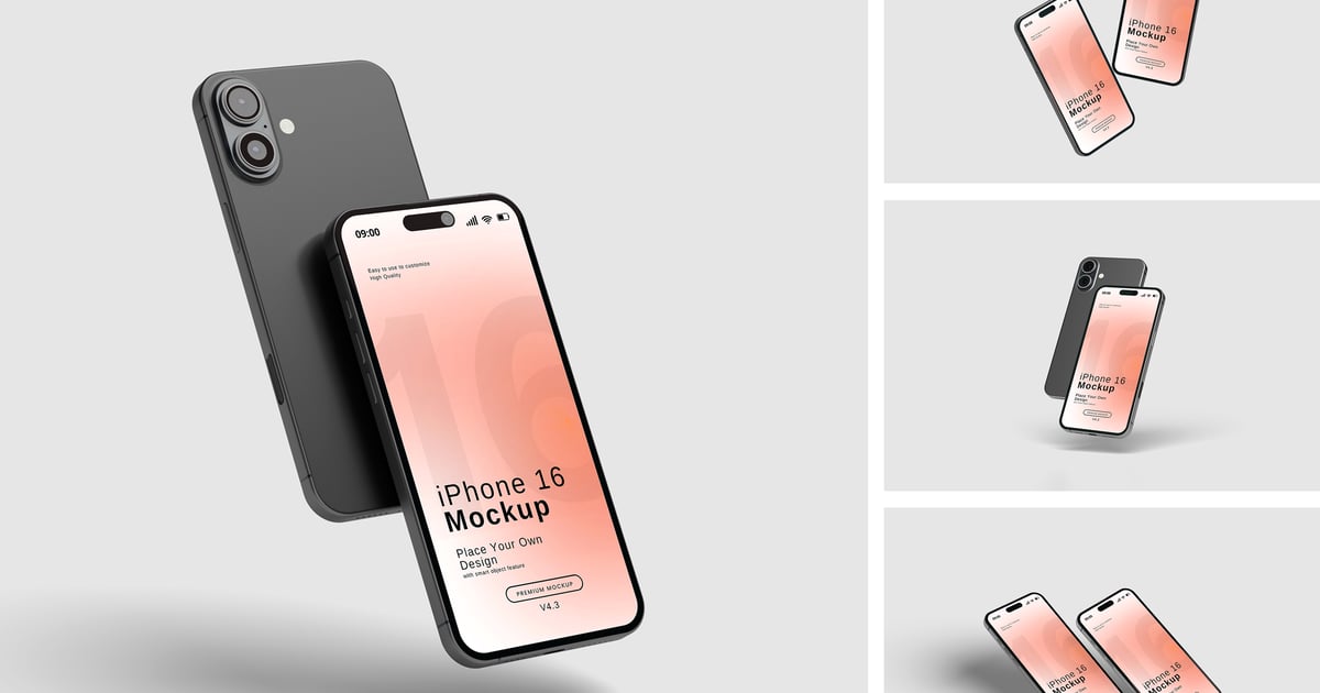 适用于 iPhone 的高品质逼真手机模型套装