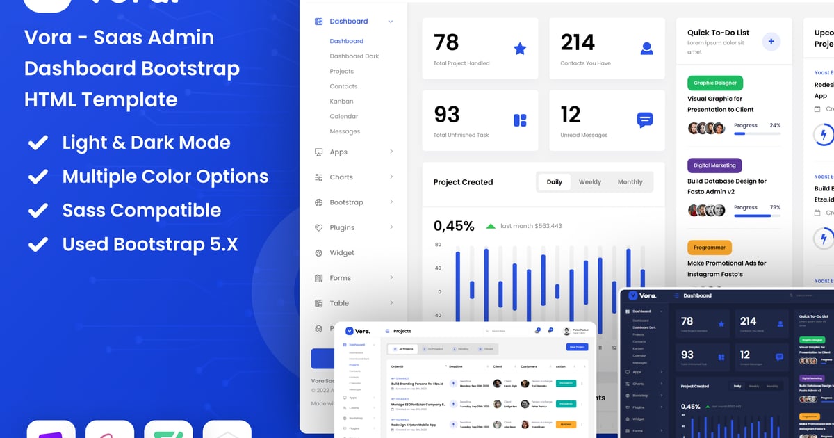 SaaS 管理后台 Bootstrap HTML 模板