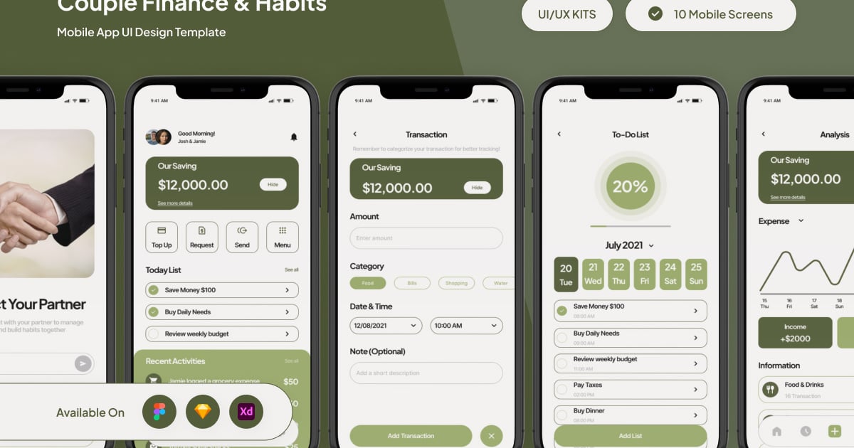 Paynance – 情侣理财应用用户界面