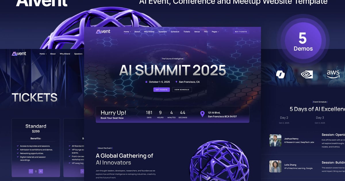 AIvent – AI 活动、会议、聚会网站模板