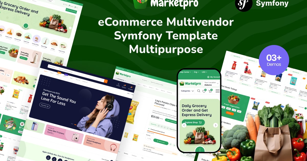MarketPro – 电子商务多供应商 Symfony 模板