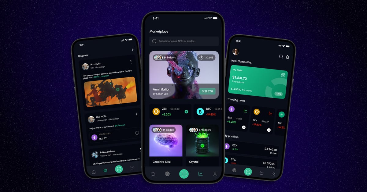 加密货币 – 移动应用 UI 套件