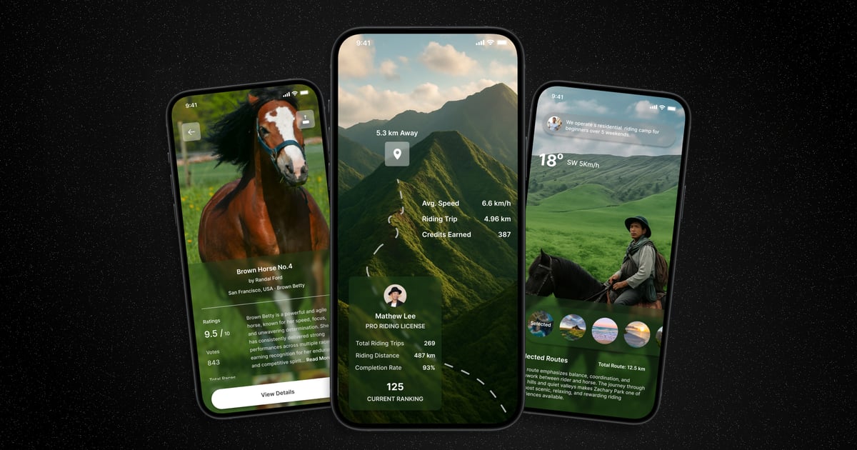 骑马 – 移动应用 UI 套件