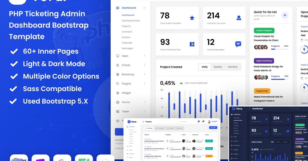 PHP SaaS 管理后台 Bootstrap 模板