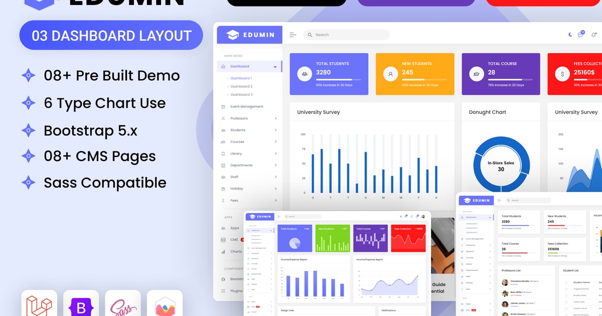 Laravel 教育管理后台模板