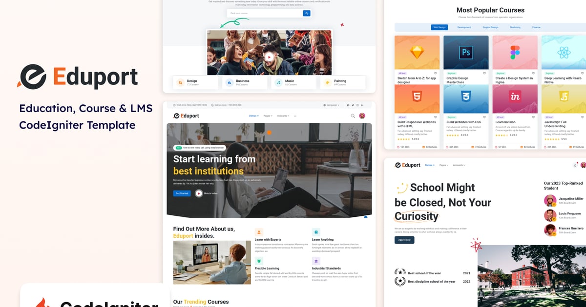 Eduport – CodeIgniter LMS、教育和课程