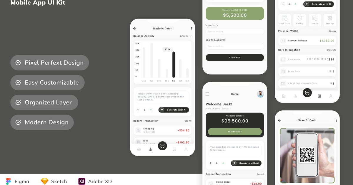 预算管理移动应用 UI 套件